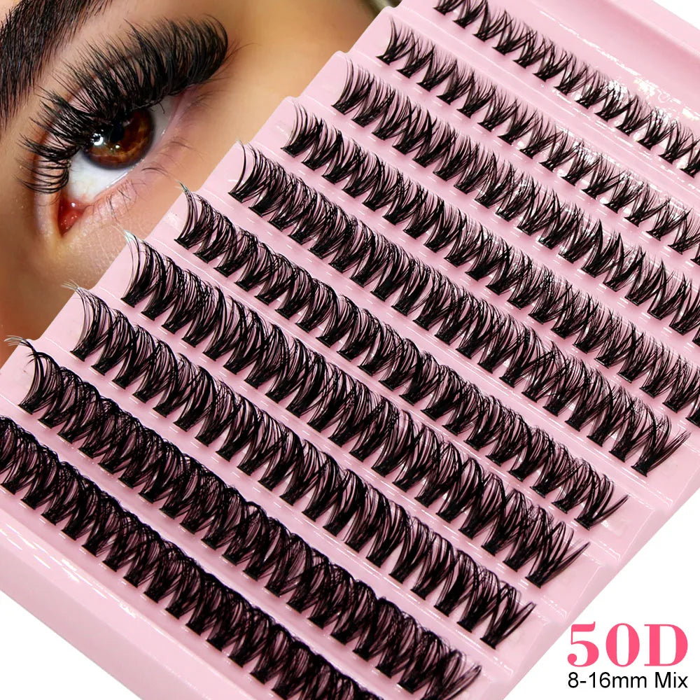 Super Bunch Mink Eyelashes 1 Box/200 Bundles Natural Eyelash Extension 3D Russia Individual Cluster Makeup Tools Lashes Cilia
