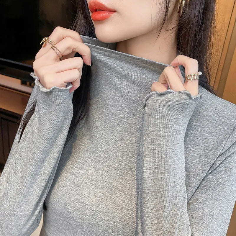 Slim Ruffle Breastfeeding Bottoming Top