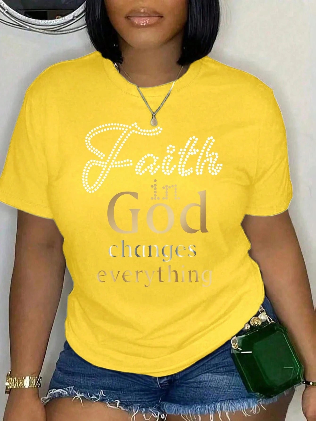 Faith In God Changes Everything Print T-shirt