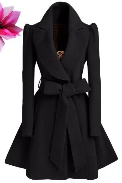 Tweed Long Sleeve Turndown Collar Coat