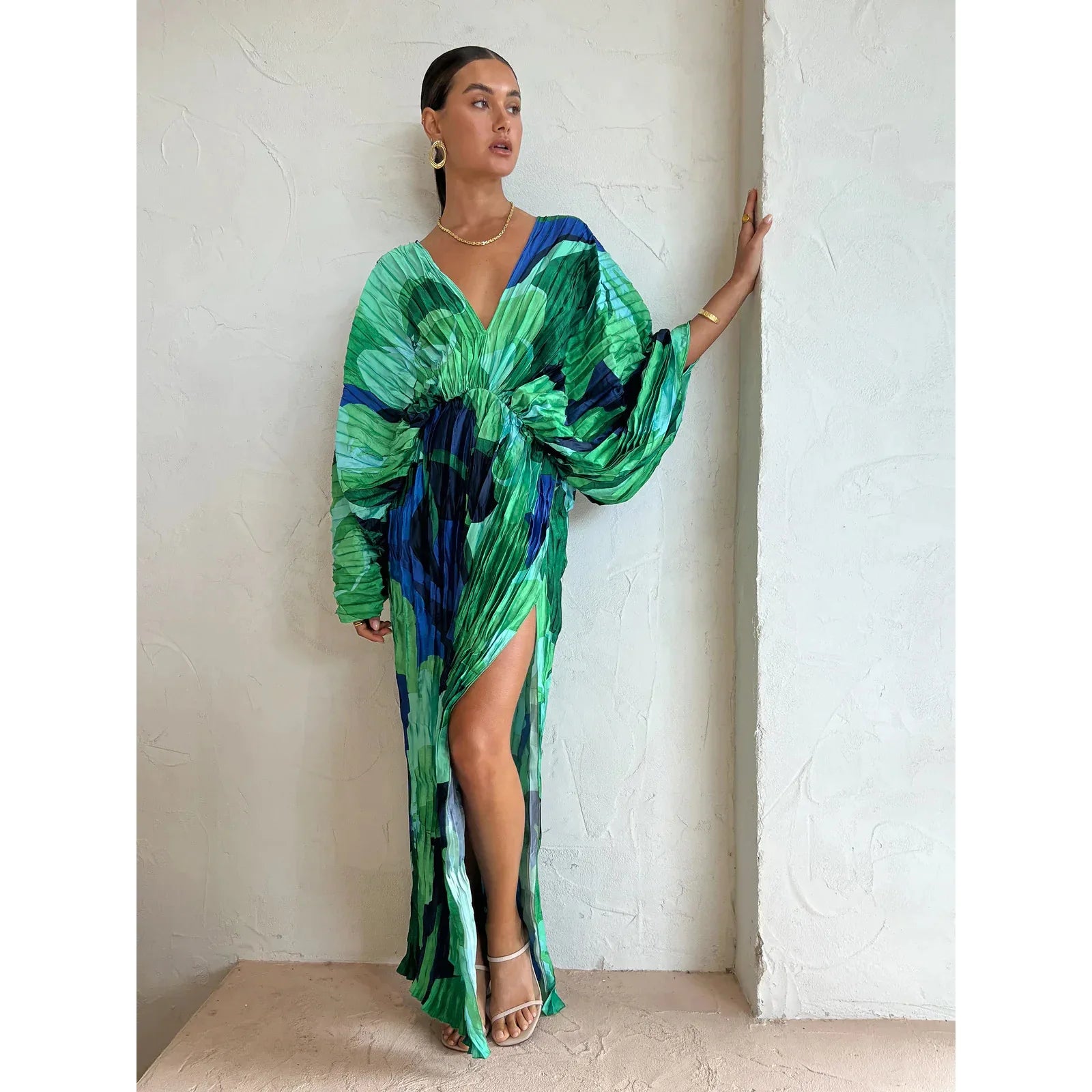 Sexy A-Line Pleated Beach Dress