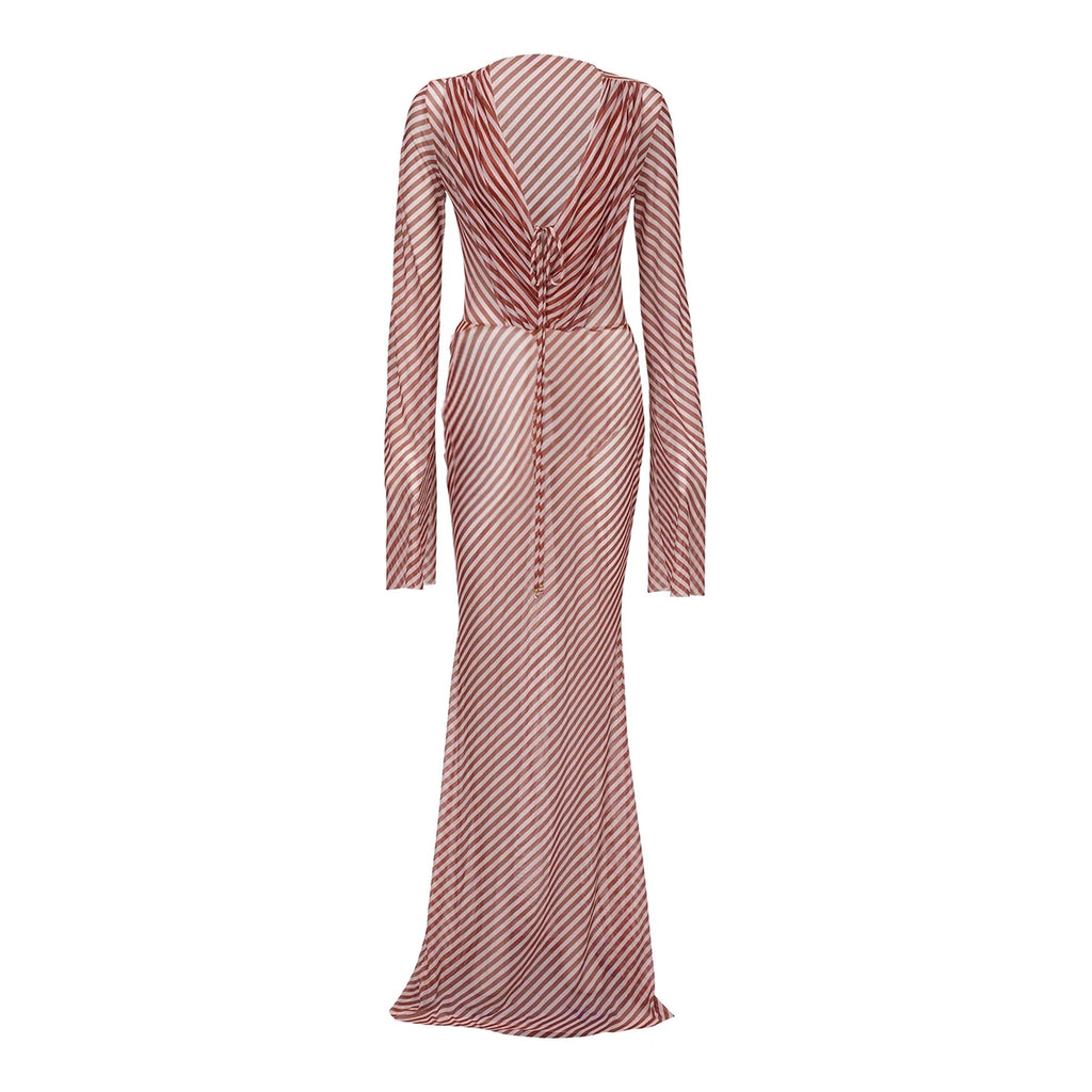 Long Sleeves 1 Piece Cover Up Swimwear Dress