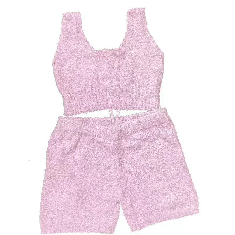 3PC Warm Soft Plush Flannel Pajamas Set