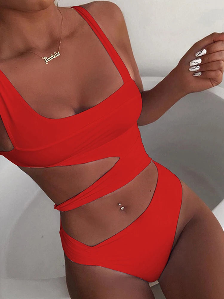 One-Piece Cut Out Push-Up Swimsuit