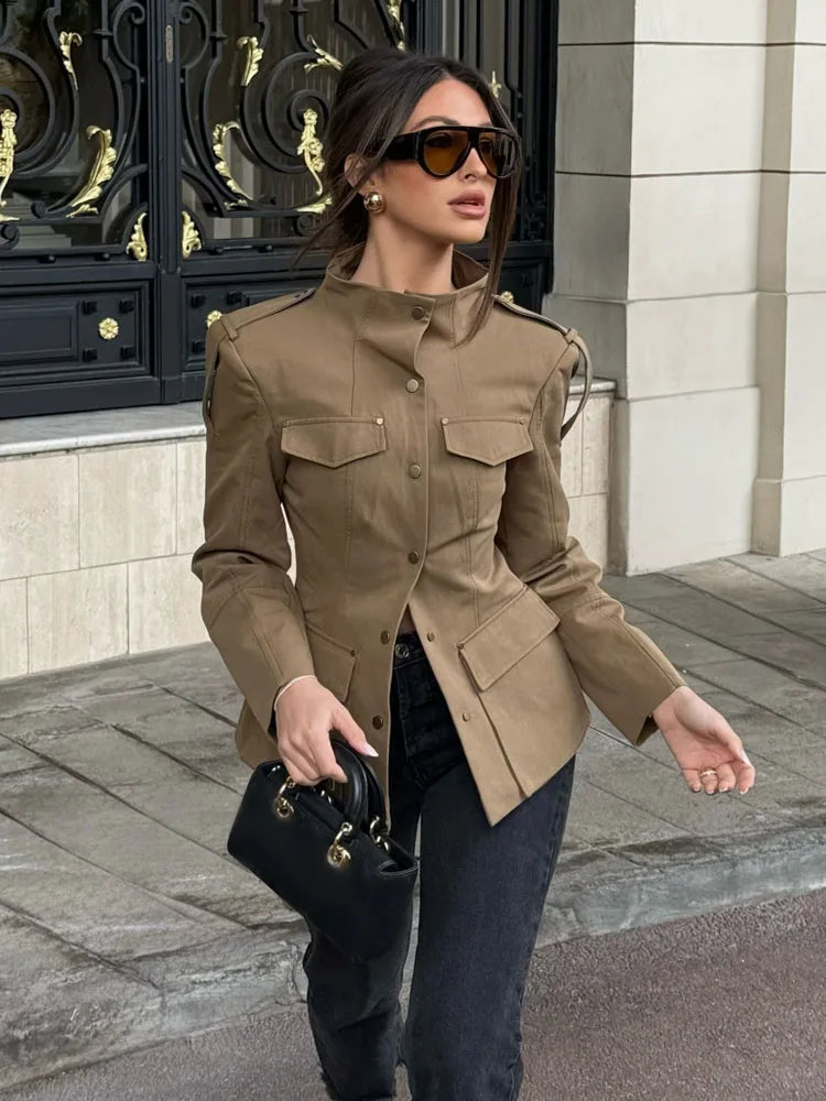 Chic Single Breasted Pocket Decorate Casual Coat