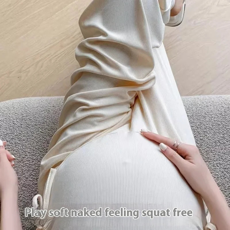 Maternity Drawstring Straight Wide Leg Trousers