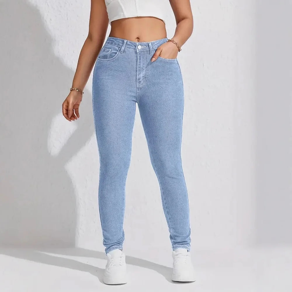 High Waist Stretch Denim Hip Lifting Skinny Pencil Pants
