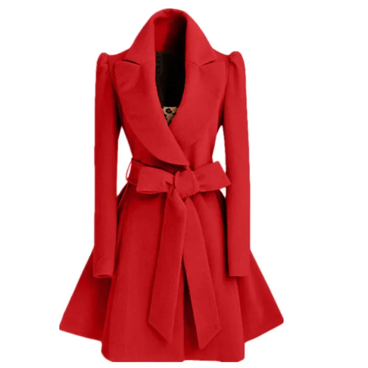 Tweed Long Sleeve Turndown Collar Coat