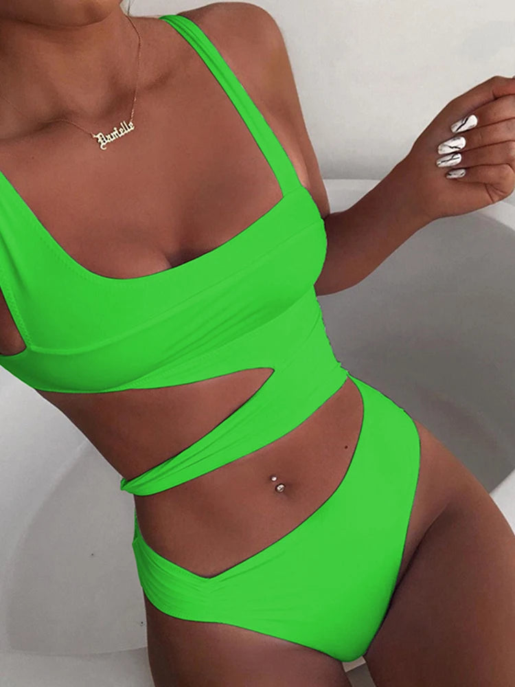 One-Piece Cut Out Push-Up Swimsuit