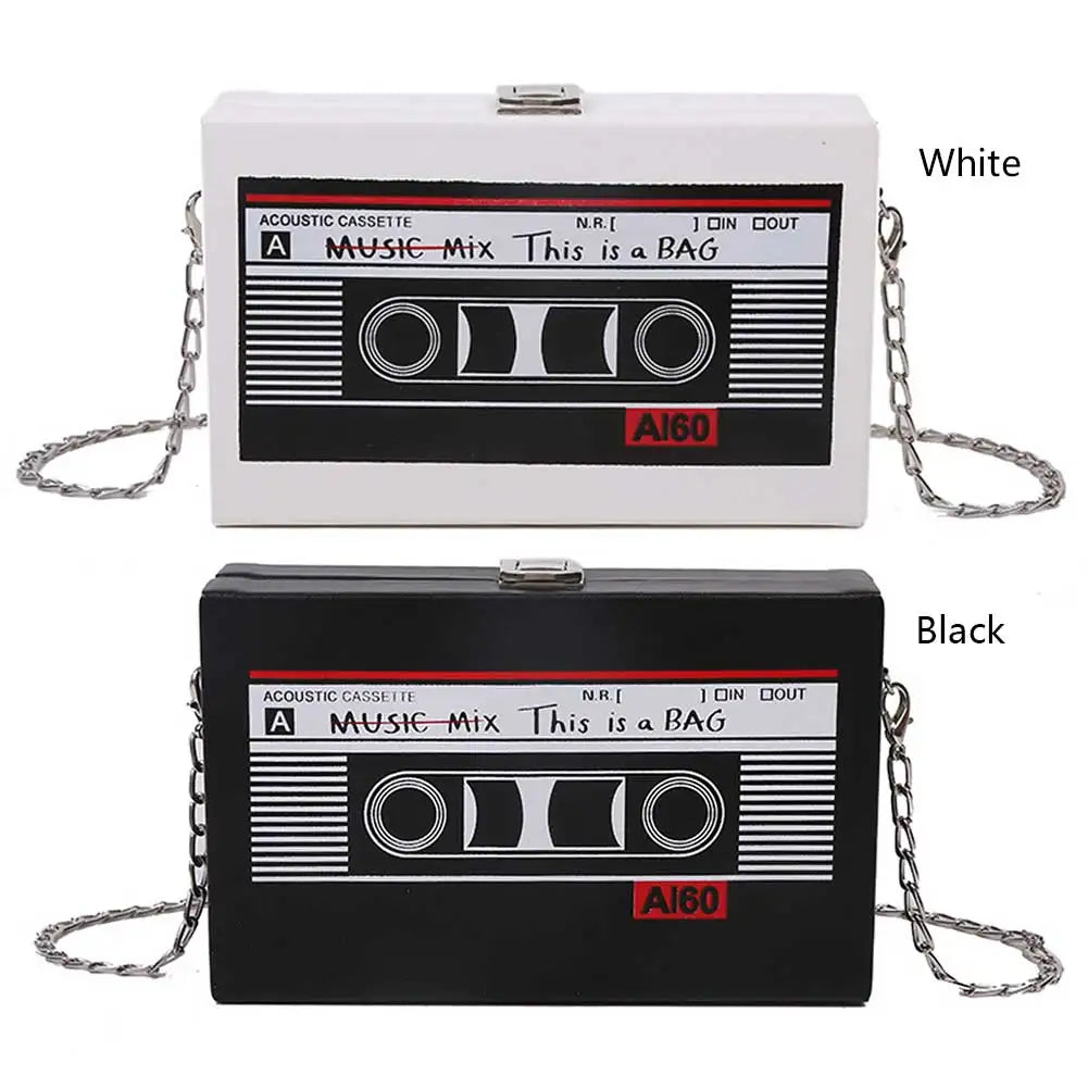 Radio Tape Recorder Print Commute Mini Chain Bag