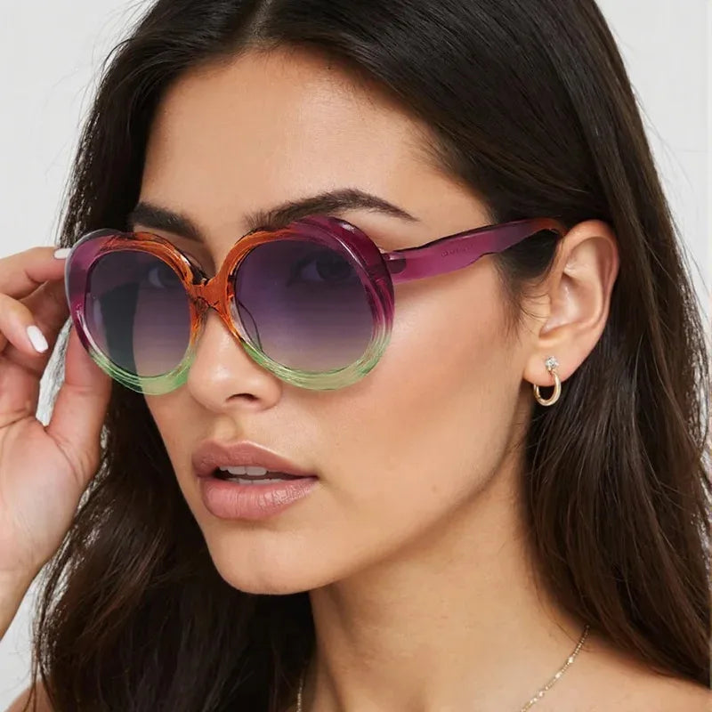 Retro Oval Metal Sunglasses