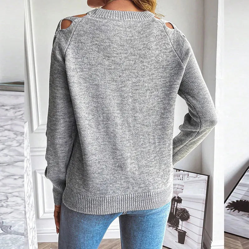 Hollow Arm Knitted Design Sweater