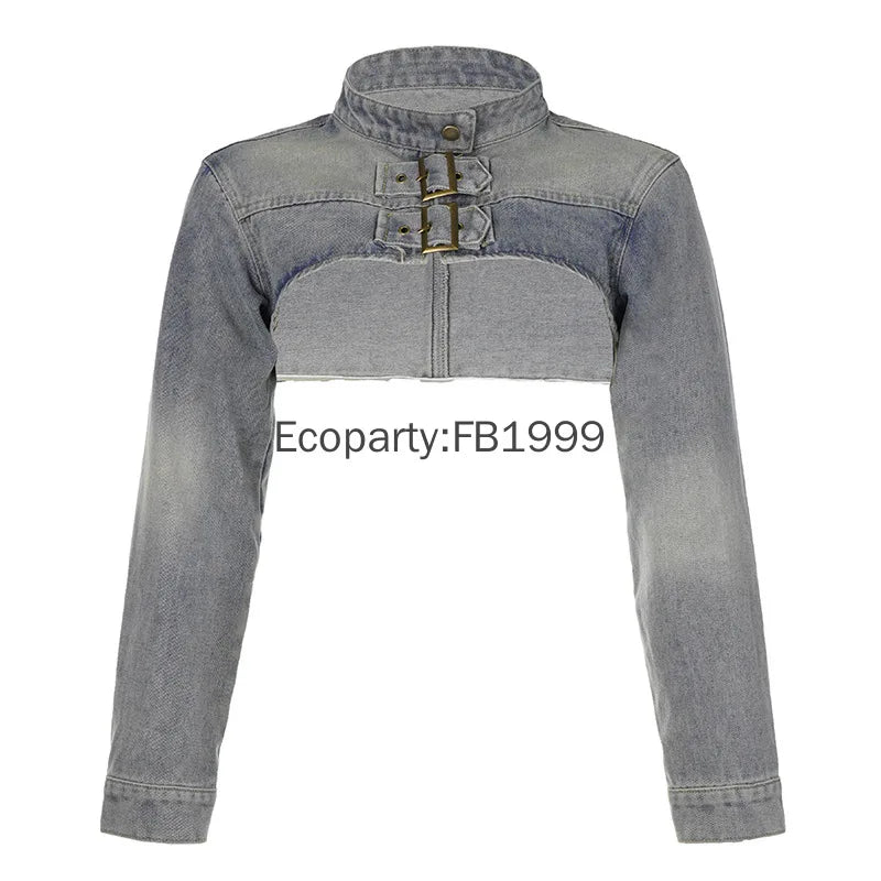 Vintage Denim Crop Top Jackets
