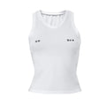 Sleeveless No Bra Letter Print Tank