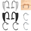 8pcs Stainless Steel Fake Lip & Nose Rings – Adjustable Jewelry