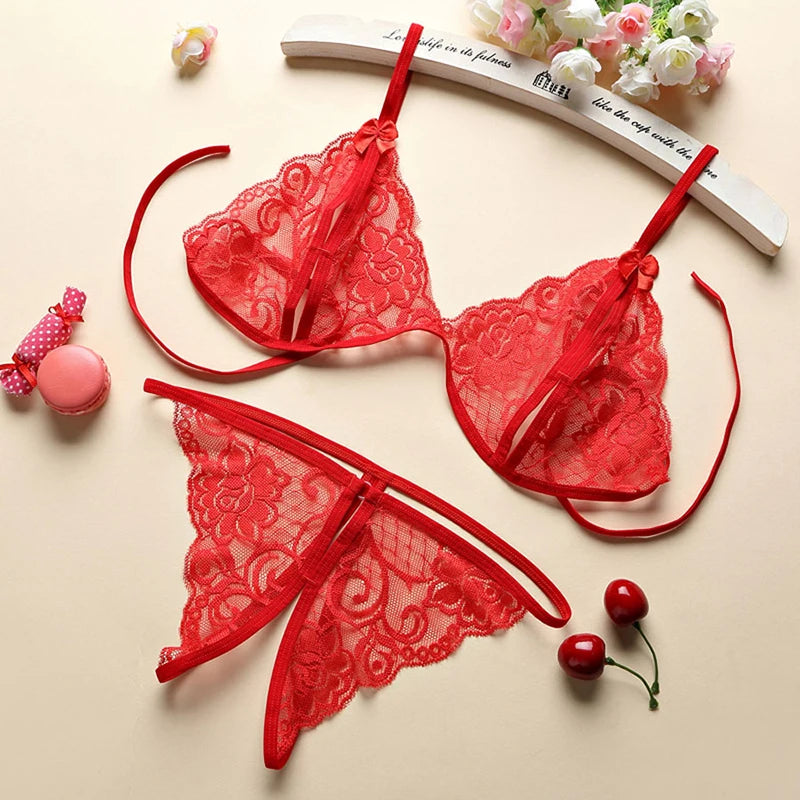 Fishnet Lace Open Crotch Garter Belt Nylon Pantyhose