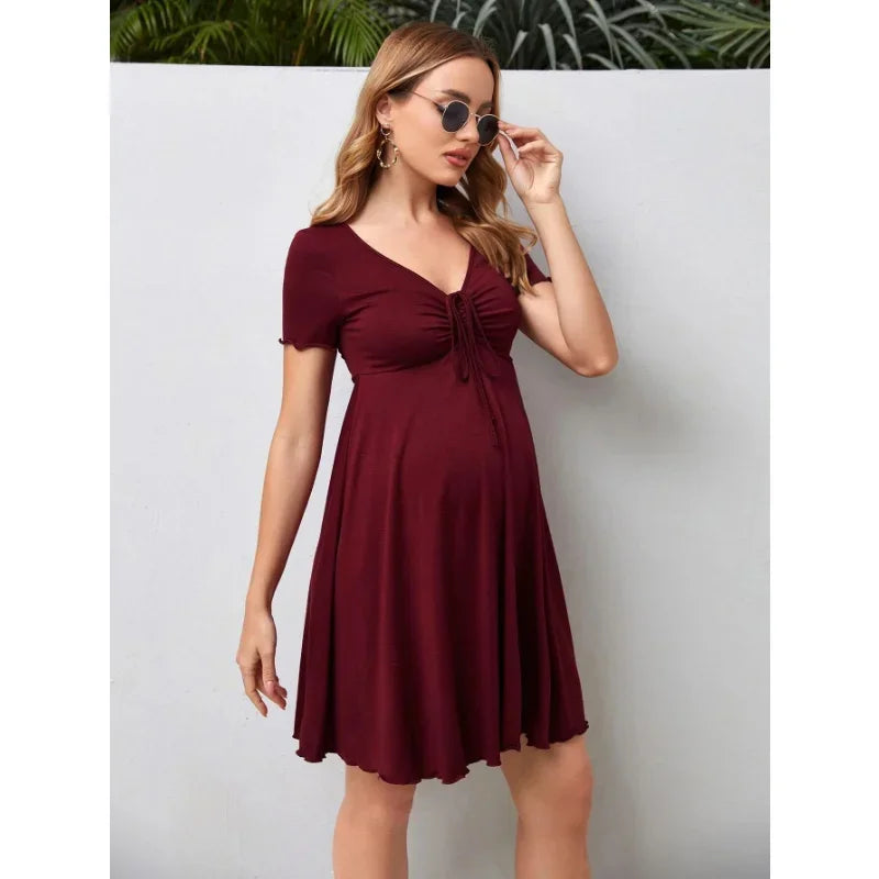 Maternity V-neck Loose Women Dress