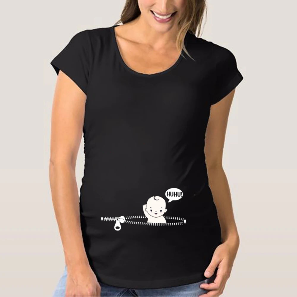 Cute Funny Graphic Pregnancy T-shirt Blouse