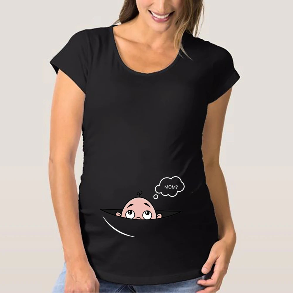 Cute Funny Graphic Pregnancy T-shirt Blouse
