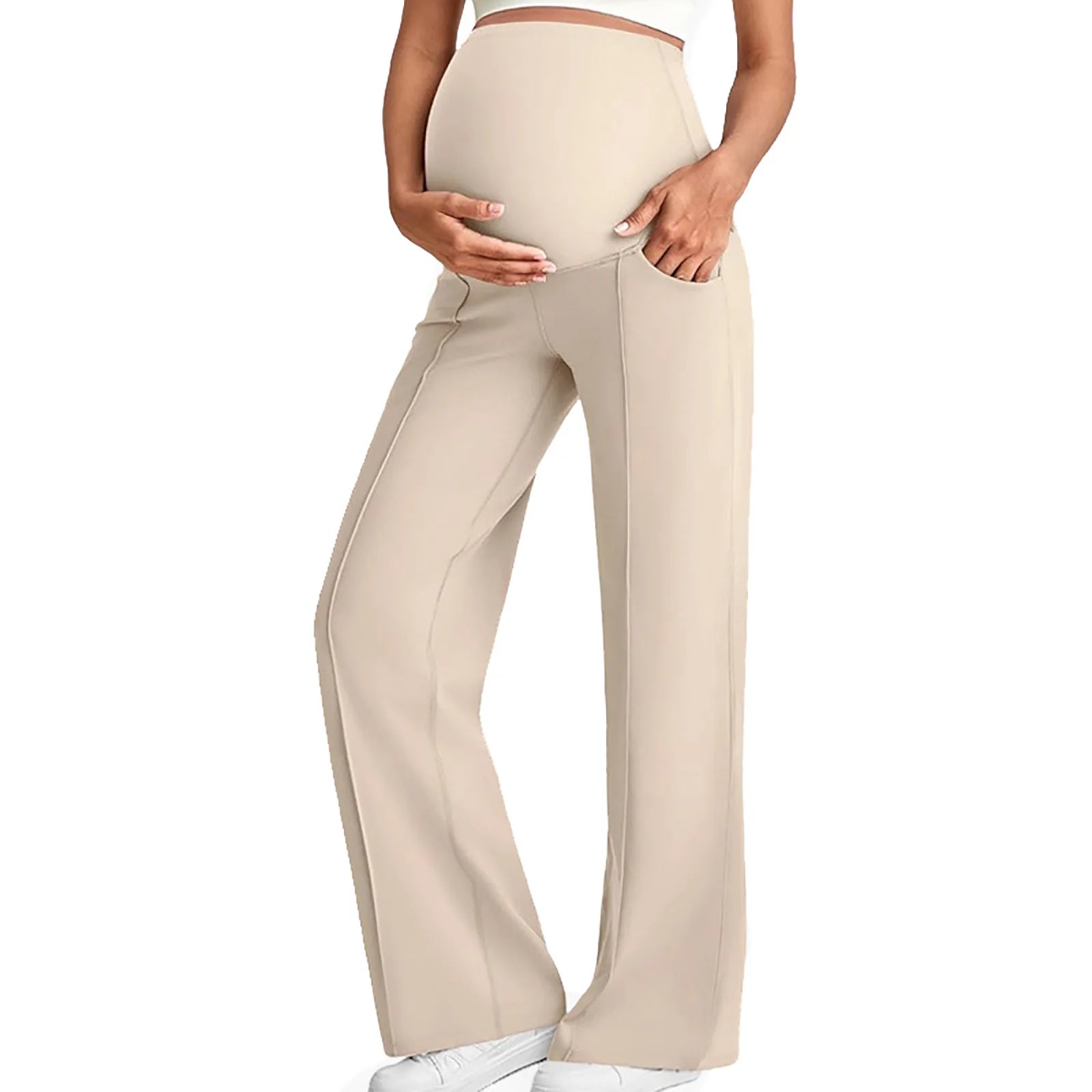 Elastic Pants Over The Belly with Pockets Sportswear