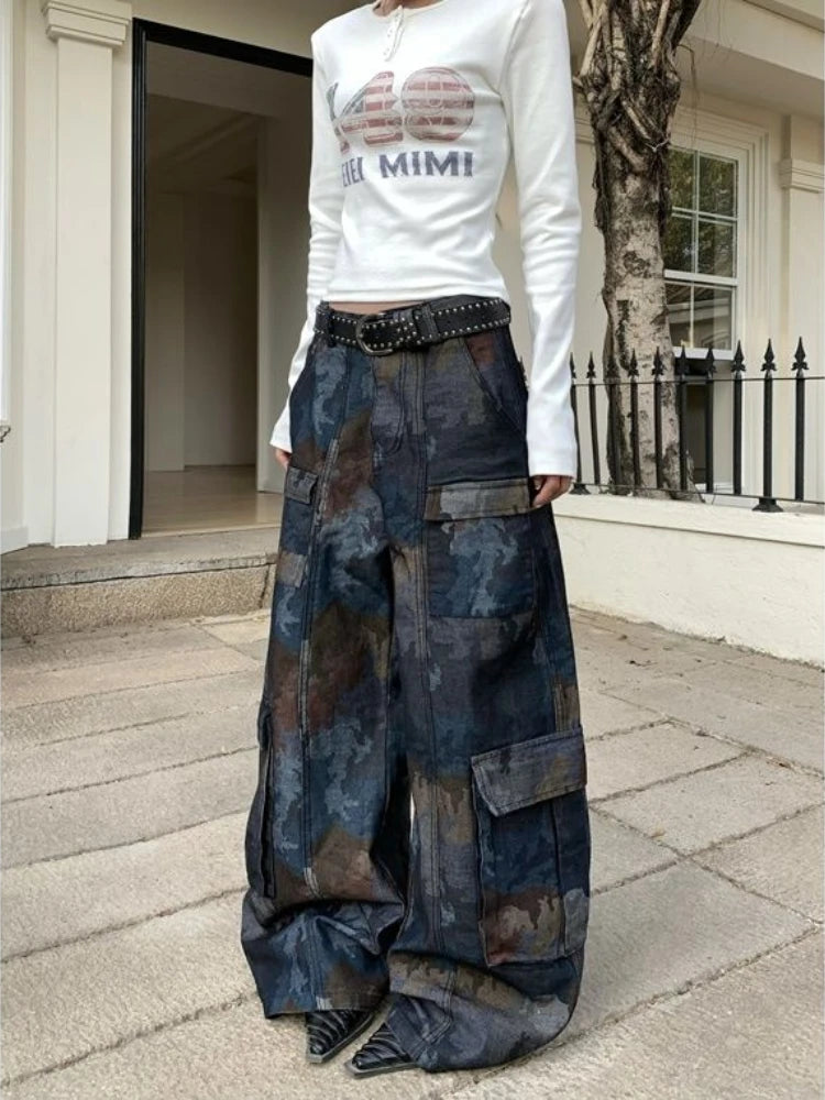 Multi Pocket New Style Camouflage Wide Leg Pants