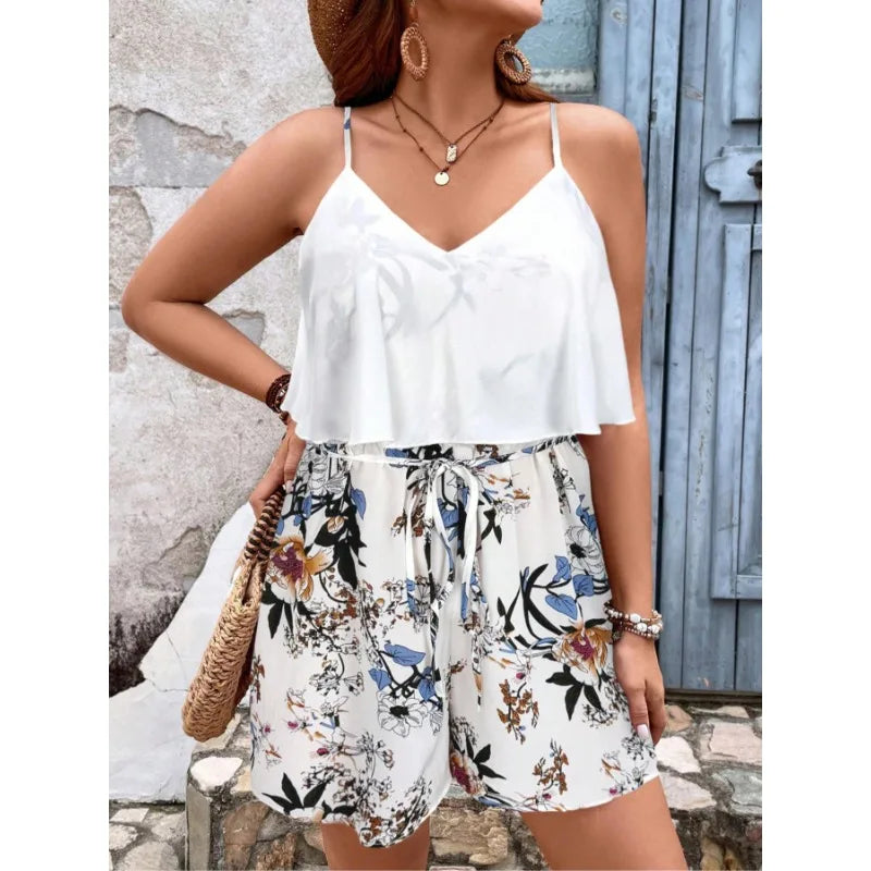 Bohemian Style Floral Print Versatile Jumpsuit