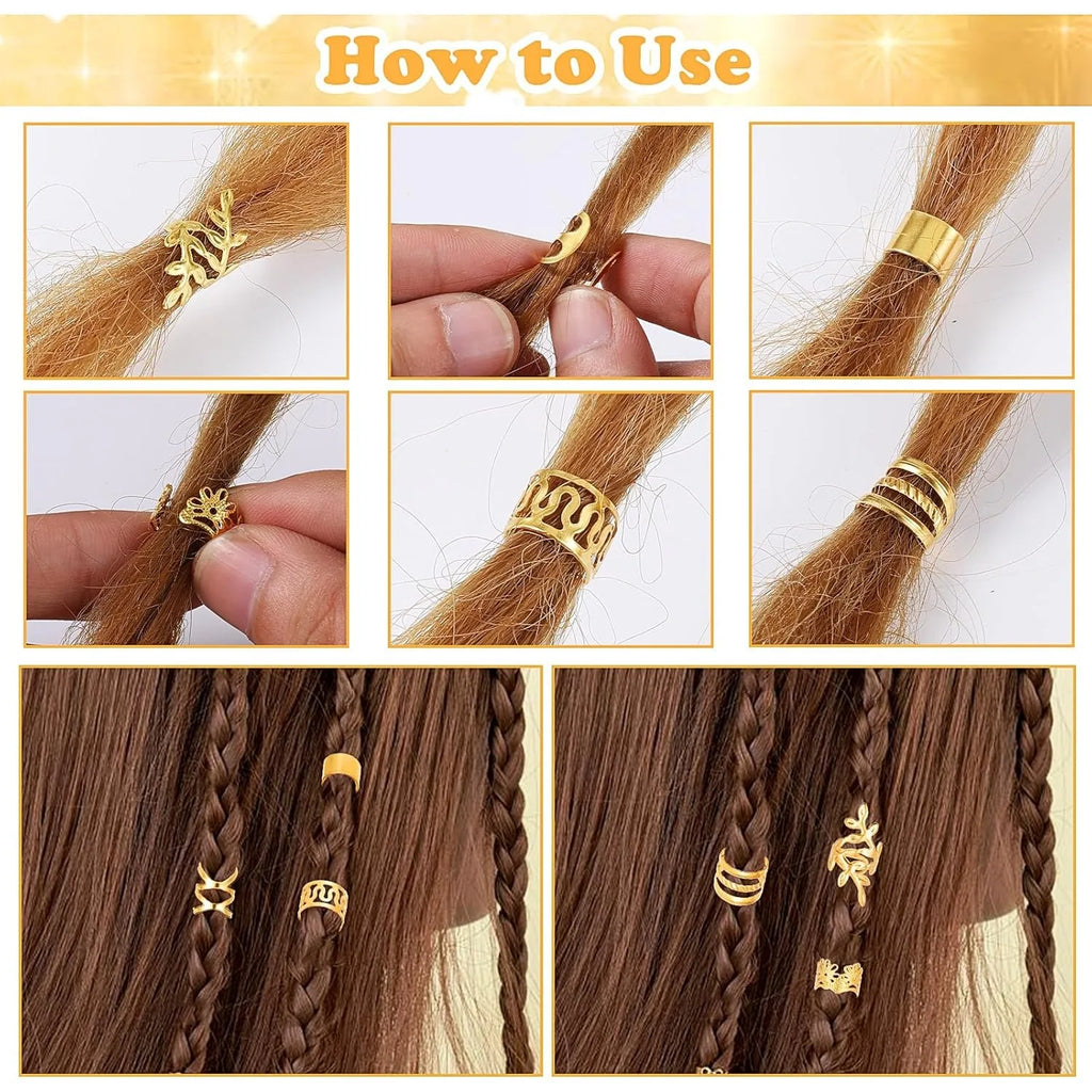 64pcs Adjustable Hair Jewelry For Braids Accessories