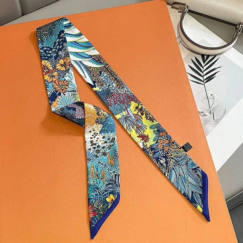 Multi Printed Neckerchief Hair Tie