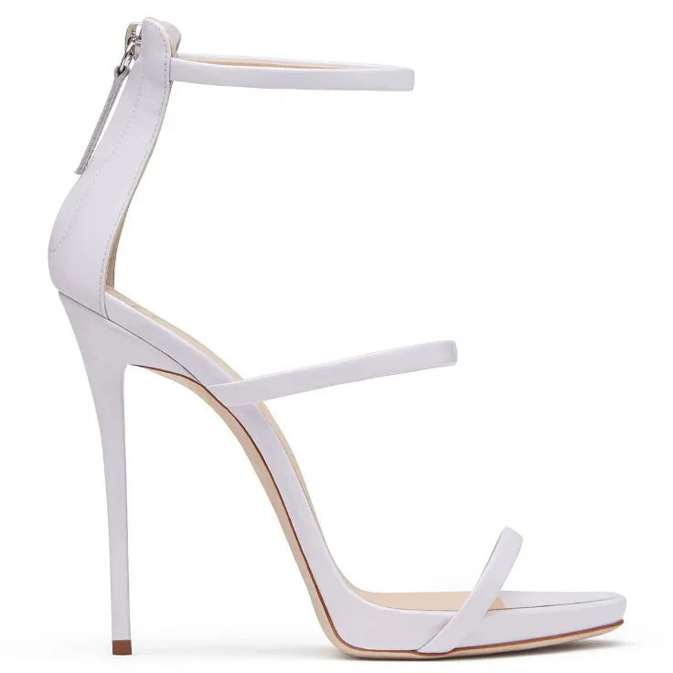 Banquet Zipper Strap Combination High Heels