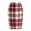Fashion Elegant Skirts Preppy Style And Office Lady Pencil Plaid Skirt Women Sexy Slim Fit All-match Wool Mid Length Dress