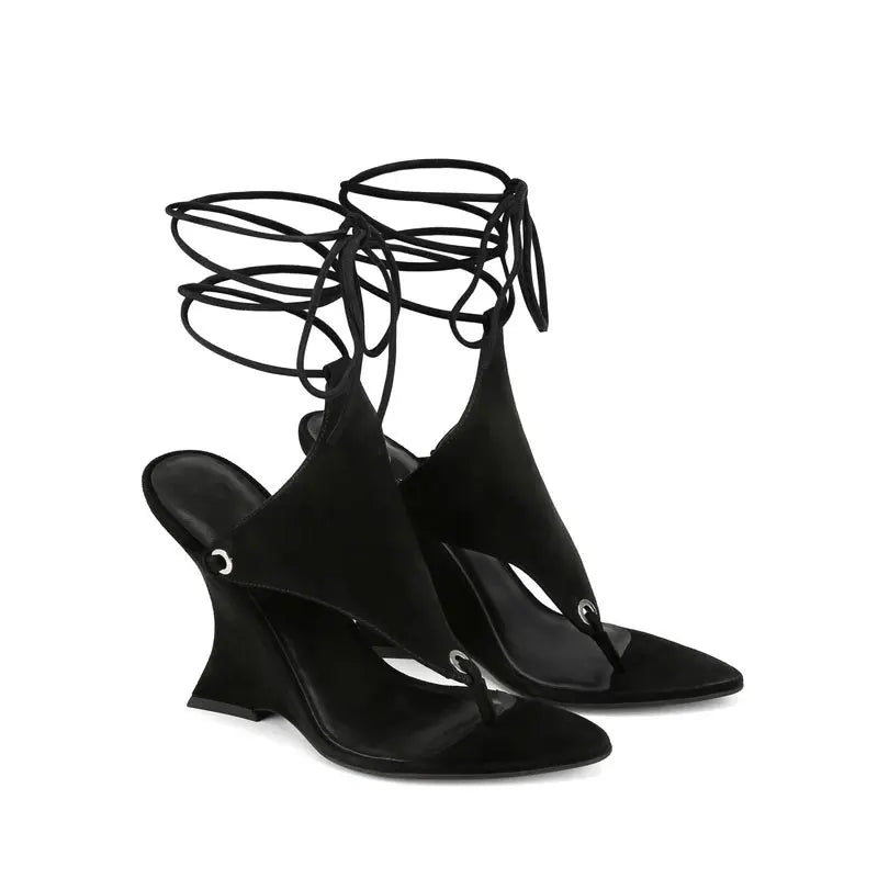 Coarse Pinch Toe Ankle Strap Sandals