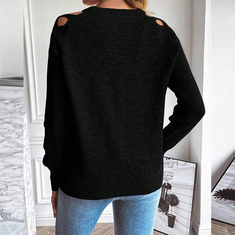 Hollow Arm Knitted Design Sweater