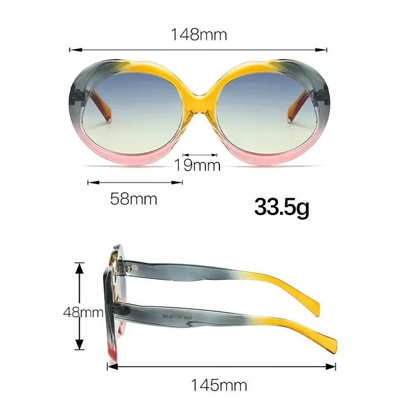 Retro Oval Metal Sunglasses