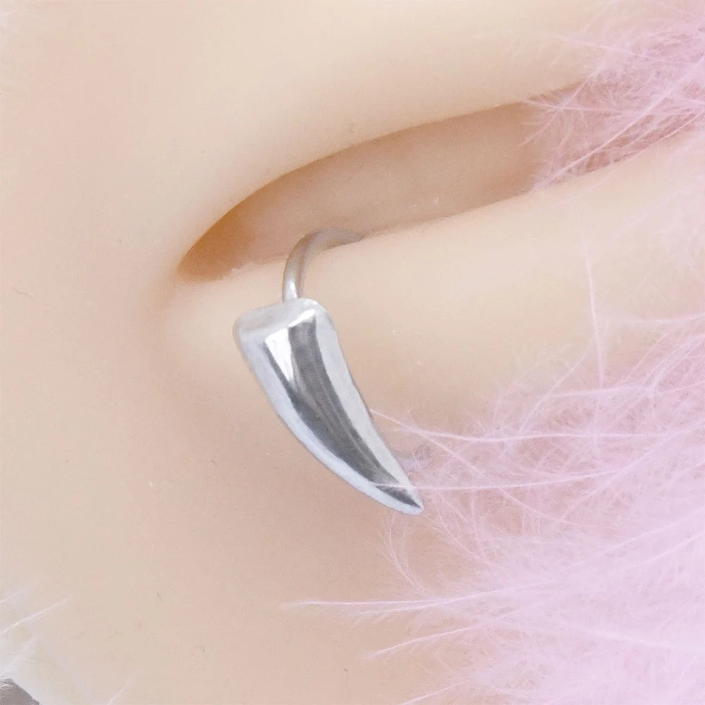 8pcs Stainless Steel Fake Lip & Nose Rings – Adjustable Jewelry