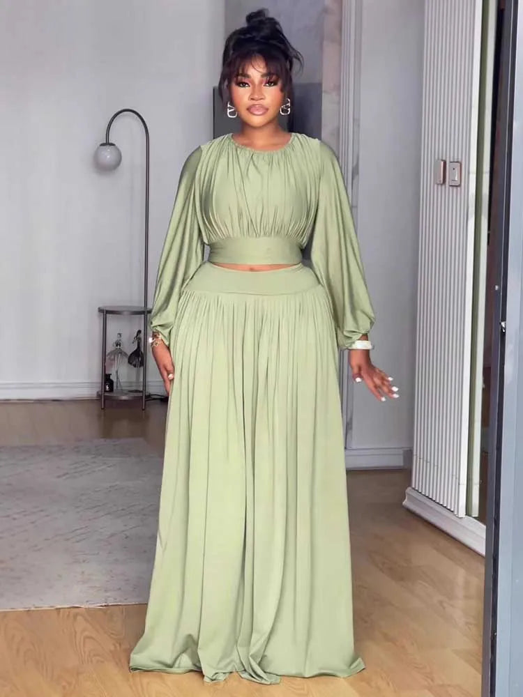 Female Clothing Autumn 2-piece Sets for Women Long Sleeve Top and Long Skirt Set Ladies Casual Dress Set Wholesale Dropshipping