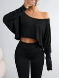 Casual Asymmetrical Neck Strapless Top