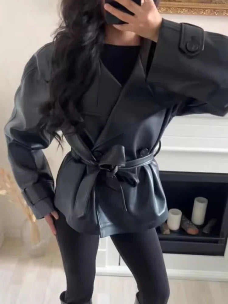 Double Breasted Turn-Down Collar Street Jacket